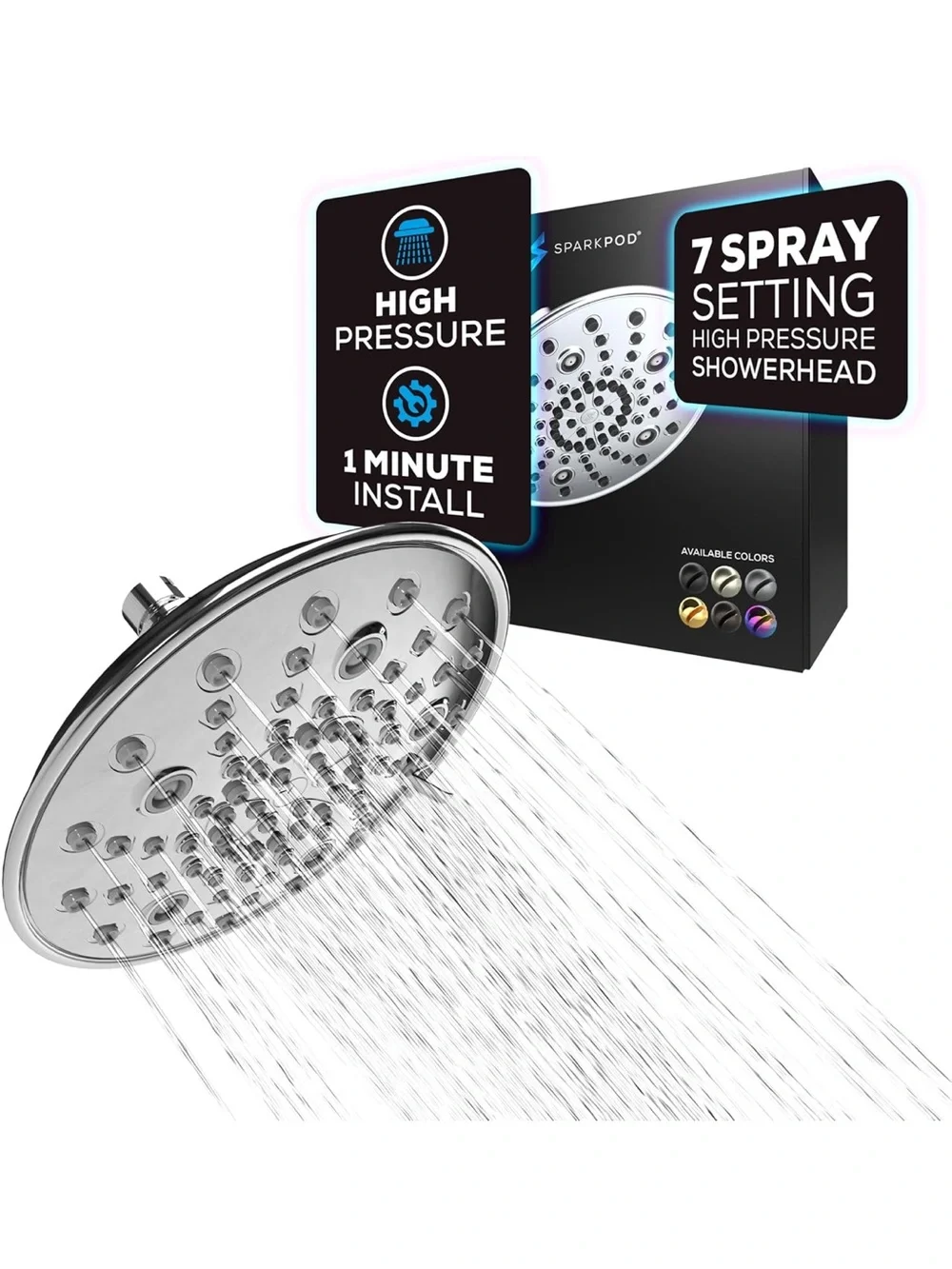 SparkPod 7 Spray Settings Shower Head